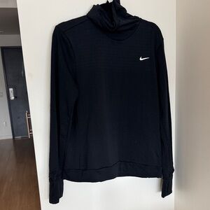Nike running Women's Black Hoodie with White Logo large